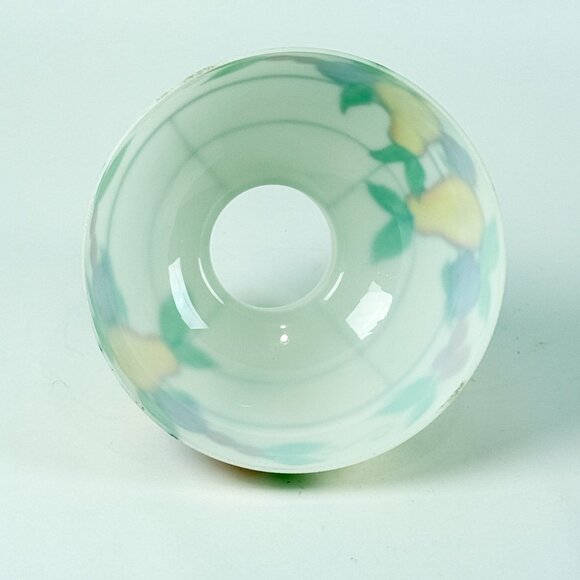 Vintage 1970's Glass Hurricane Ruffled Top Replacement Shade Faux Stained Glass - Picture 4 of 7